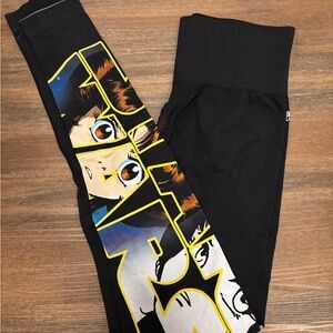 Anime Graphic Black Leggings